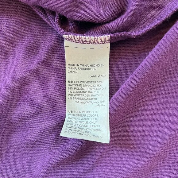 Chicos Women Dress Size 8 Small Purple Knit Pockets Shirt Pullover Stretch 15782 - Picture 4 of 7